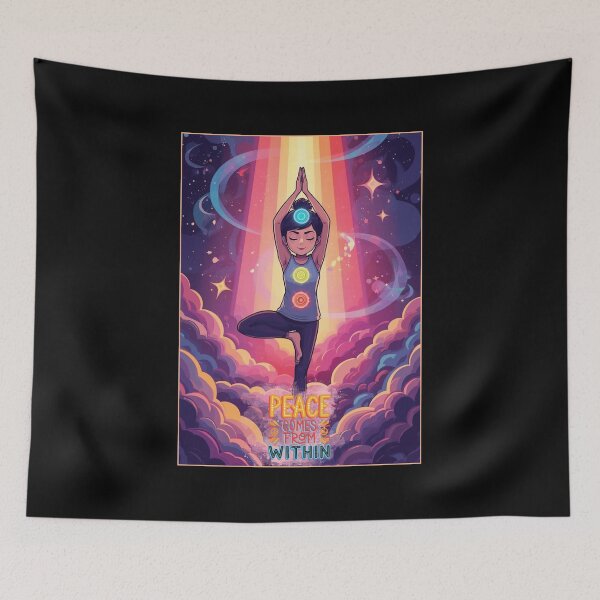 Item preview,  Cosmic Yoga Aura ver 9 – Colorful Pop Cartoon Chakra Wellness Art designed and sold by CosmicNook1.