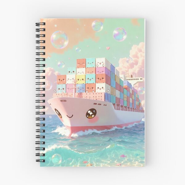 Item preview, Kawaii Pastel Container Ship – Rainbow Cargo Dream designed and sold by NordseeSteel.