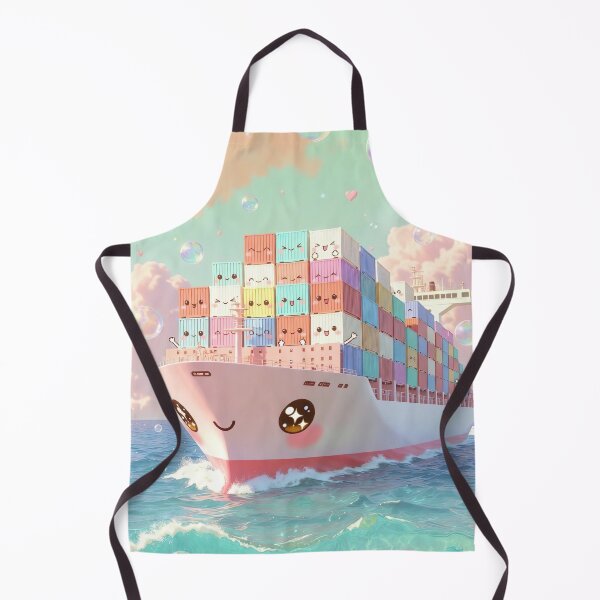 Item preview, Kawaii Pastel Container Ship – Rainbow Cargo Dream designed and sold by NordseeSteel.