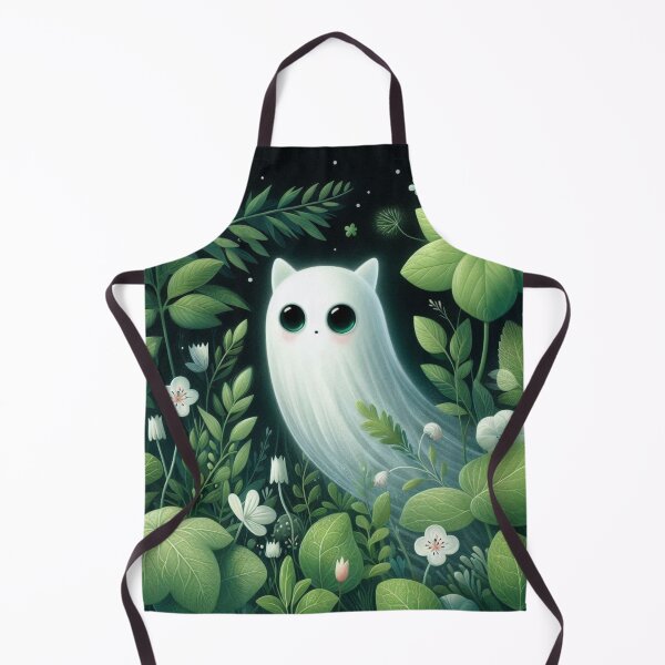 Item preview, Kawaii Forest Ghost Cat Cottagecore Art designed and sold by BigBlueArt.