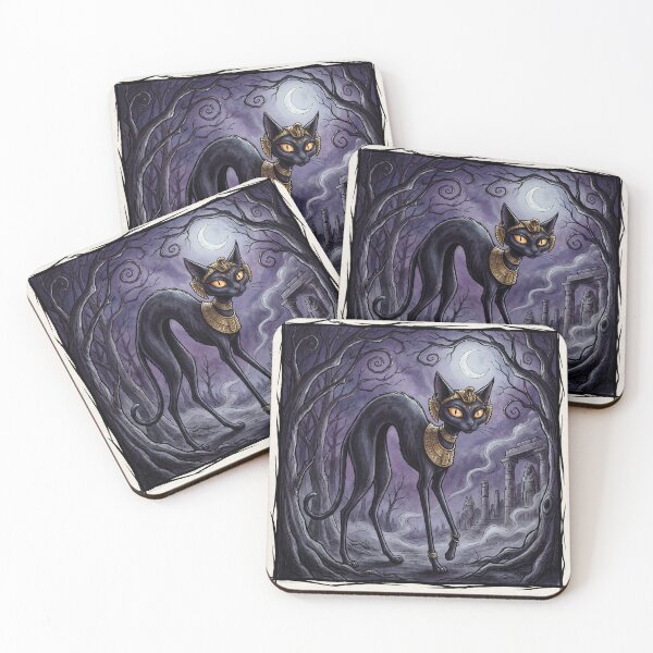 Item preview, Bastet Ancient Egyptian God Gothic style illustration designed and sold by Vintage Designs +.