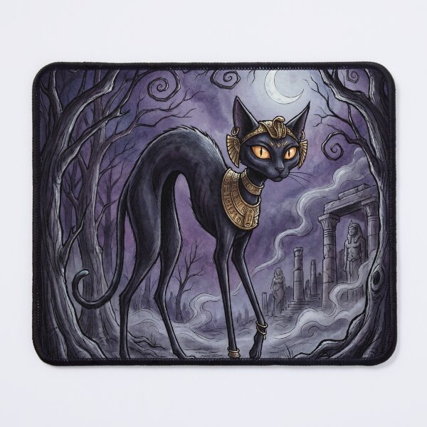 Item preview, Bastet Ancient Egyptian God Gothic style illustration designed and sold by Vintage Designs +.
