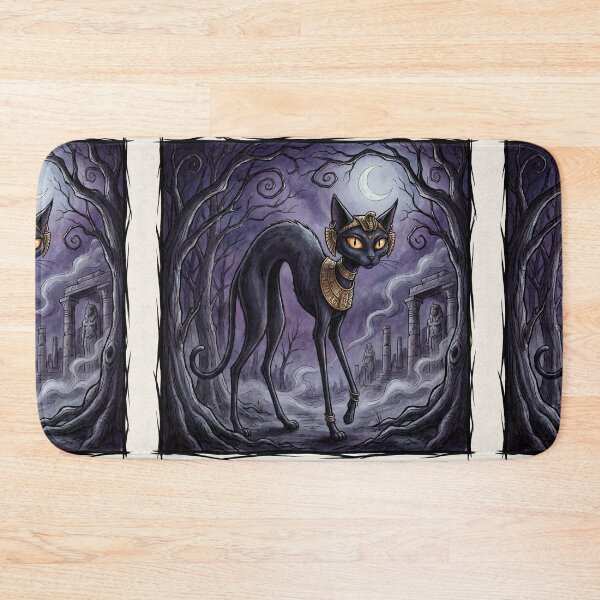 Item preview, Bastet Ancient Egyptian God Gothic style illustration designed and sold by Vintage Designs +.