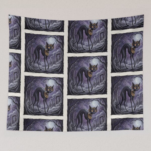 Item preview, Bastet Ancient Egyptian God Gothic style illustration designed and sold by Vintage Designs +.