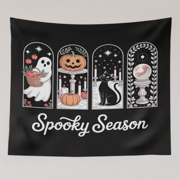 Item preview, Spooky Season Halloween Panels – Ghost, Cat, Pumpkin & Crystal Ball Aesthetic designed and sold by Bright Nest Studio.