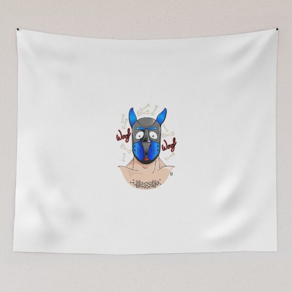 Item preview, Blue dog mask. Puppy world with text. designed and sold by Didakdc.