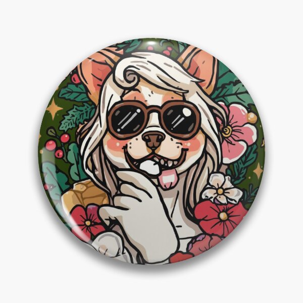 Item preview, Cool Dog in Sunglasses: Psychedelic Kawaii Illustration with Flowers, Cheerful Puppy Pet Lover Gift 2025 Trend designed and sold by HimBoo.
