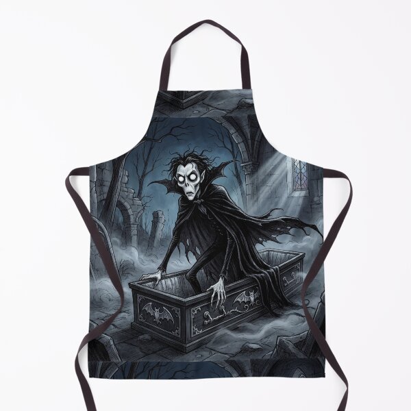 Item preview, Vampire Rising from his Coffin in a dark Crypt  illustration gothic vampire art designed and sold by Vintage Designs +.