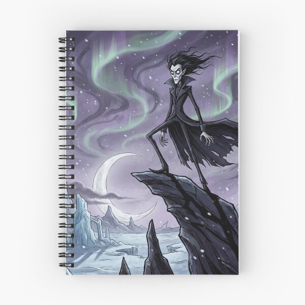 Item preview, Vampire in Iceland Tundra next to an Aurora illustration gothic vampire art designed and sold by Vintage Designs +.