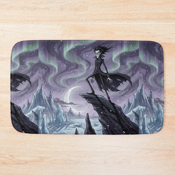 Item preview, Vampire in Iceland Tundra next to an Aurora illustration gothic vampire art designed and sold by Vintage Designs +.