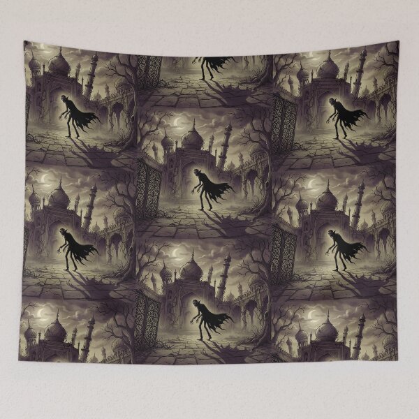 Item preview, Indian Vampire Palace illustration gothic vampire art designed and sold by Vintage Designs +.