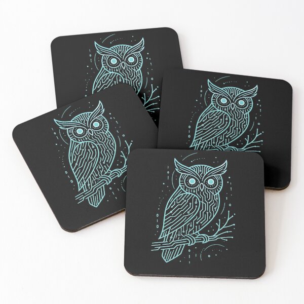 Item preview, Cyber Owl Circuit — Glowing Tech Line Art designed and sold by HBR-Graphics.