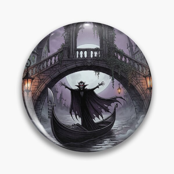 Item preview, Gothic Venetian Vampire in Venice illustration gothic vampire art designed and sold by Vintage Designs +.