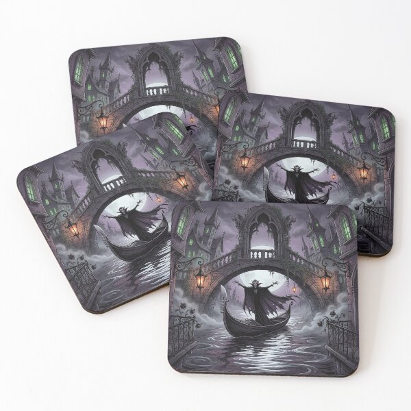 Item preview, Gothic Venetian Vampire in Venice illustration gothic vampire art designed and sold by Vintage Designs +.