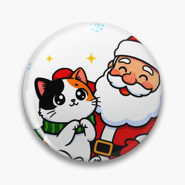 Item preview, Calico Cat with Santa – Merry X’mas Whimsical Holiday Greeting Design designed and sold by meesub.