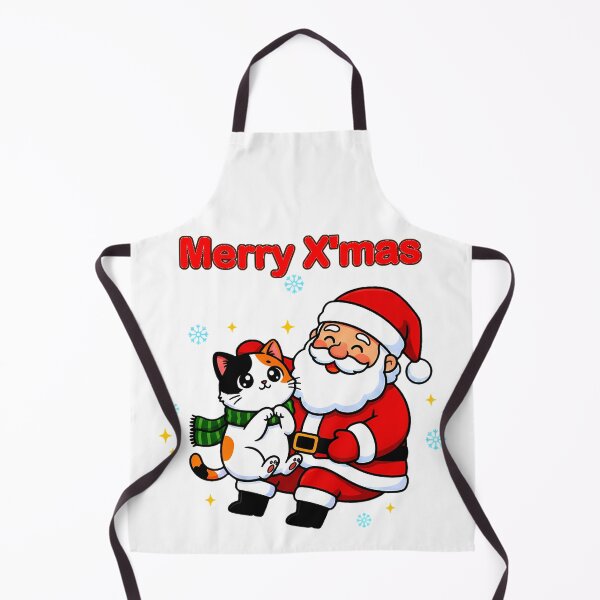 Item preview, Calico Cat with Santa – Merry X’mas Whimsical Holiday Greeting Design designed and sold by meesub.