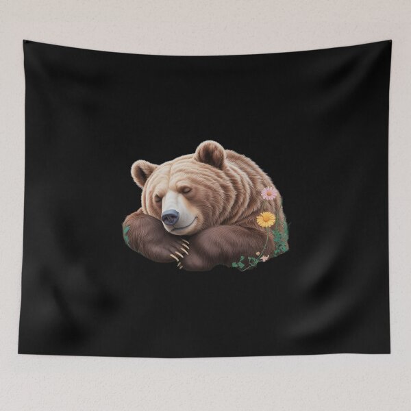 Item preview, Cute Bear Sleeping Sleepy Animal Bear Sleeping Floral  designed and sold by NailMolisa.