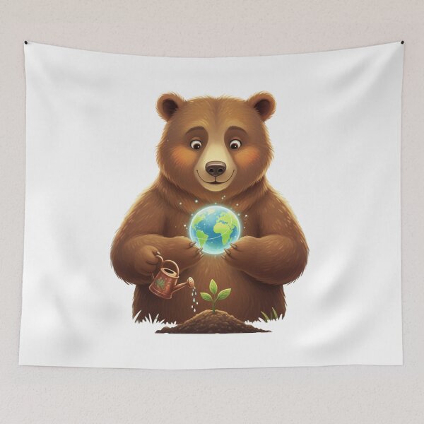 Item preview, Friendly Bear Protecting Earth Art designed and sold by AGLATECH.