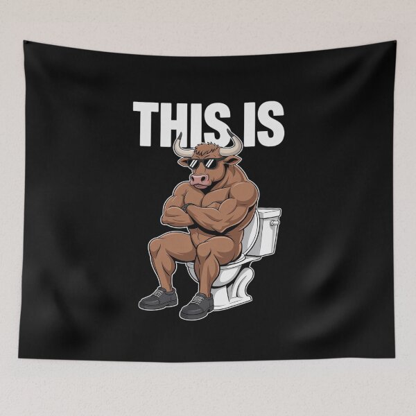 Item preview, This Is Bullsht Funny Bull on Toilet Meme Humor1  designed and sold by MyzoToyota.