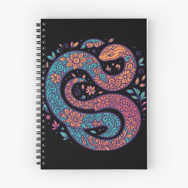 Item preview, Floral Serpent — Vibrant Boho Snake Illustration designed and sold by HBR-Graphics.