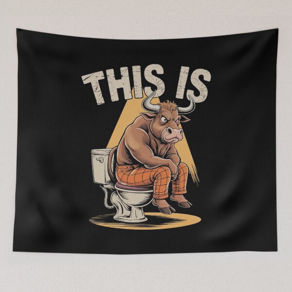 Item preview, This Is Bullsht Funny Cow Bull Toilet Sarcastic Humor Meme designed and sold by MyzoToyota.