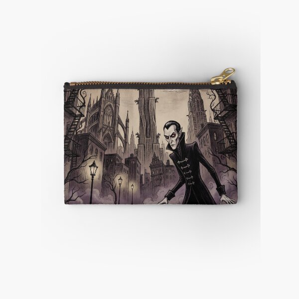Item preview, Vampire in NYC at Midnight illustration gothic vampire art designed and sold by Vintage Designs +.