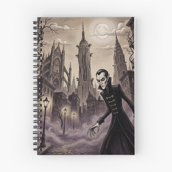 Item preview, Vampire in NYC at Midnight illustration gothic vampire art designed and sold by Vintage Designs +.