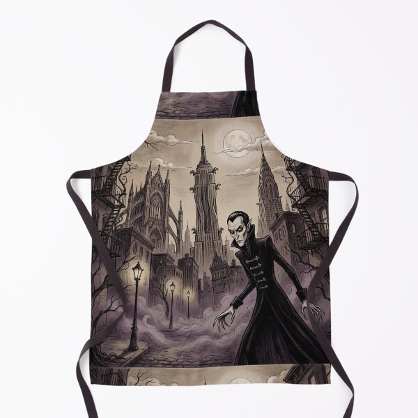 Item preview, Vampire in NYC at Midnight illustration gothic vampire art designed and sold by Vintage Designs +.