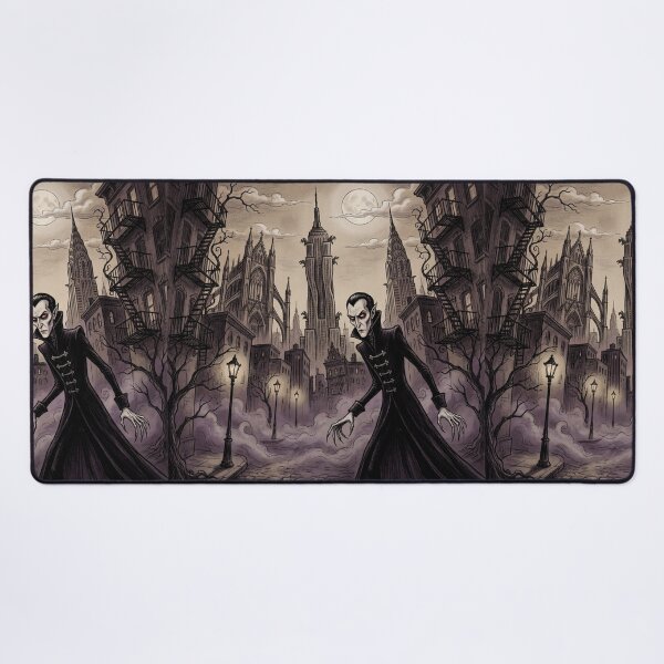 Item preview, Vampire in NYC at Midnight illustration gothic vampire art designed and sold by Vintage Designs +.