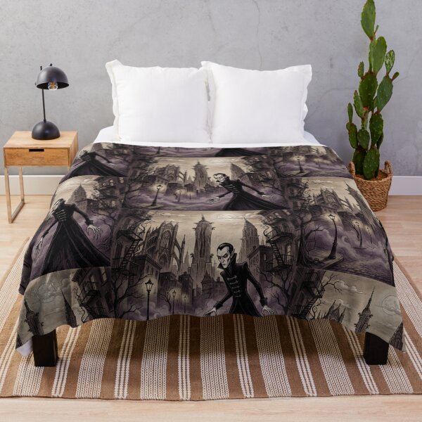 Item preview, Vampire in NYC at Midnight illustration gothic vampire art designed and sold by Vintage Designs +.
