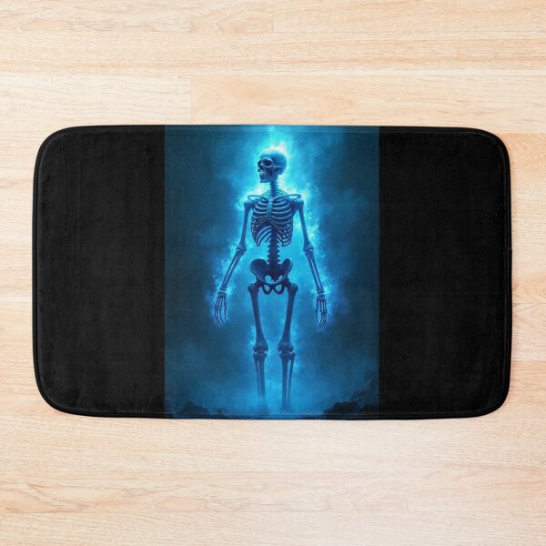 Item preview, Ghostly Skeleton With Blue Spirit Aura – Dark Energy Artwork designed and sold by OhmAuraArt.