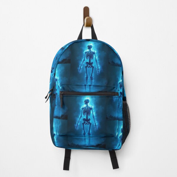 Item preview, Ghostly Skeleton With Blue Spirit Aura – Dark Energy Artwork designed and sold by OhmAuraArt.