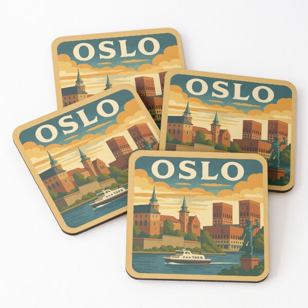 Aperçu de l'œuvre Autocollant souvenir de voyage à Oslo créée et vendue par rogue-design.