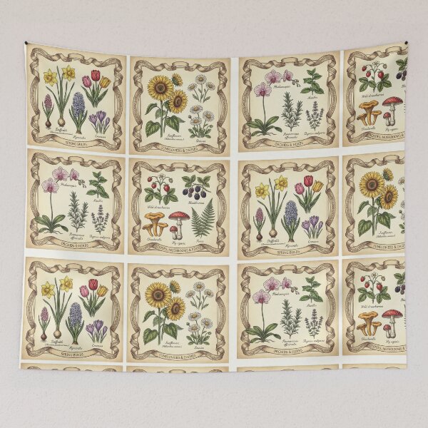 Item preview, Vintage Botanical Charts: Flowers, Herbs & Mushrooms Collection designed and sold by Hen-C-Art.