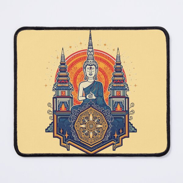 Item preview, Meditating Buddha: Sacred Geometric Art with Elephants, Stupas, and Mandala, Spiritual Zen Buddhism Illustration designed and sold by HimBoo.