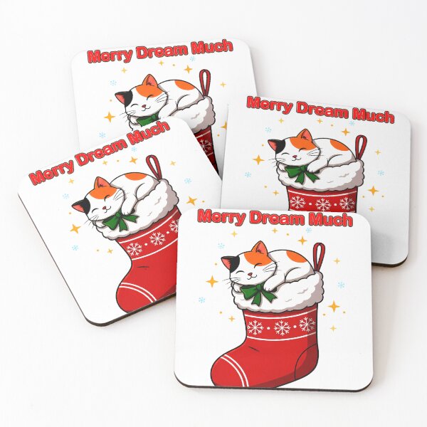Item preview, Calico Cat in Stocking – “Merry Dream Much” Cozy Christmas Design designed and sold by meesub.
