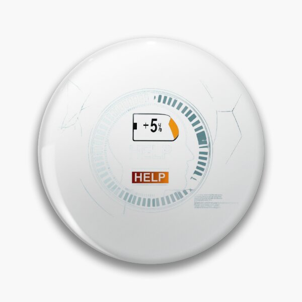 Item preview, A digital brain icon with 5% charge and a “Help” button designed and sold by STICKERS FOR SALE NOW.
