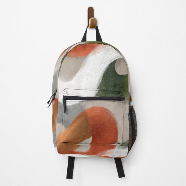 Item preview, Green and Orange Abstract Color Waves on Beige designed and sold by dariaminaeva.