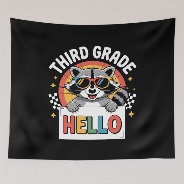 Item preview, Back To School Hello 3rd Grade Raccoon Third Grade  designed and sold by THagBlue.