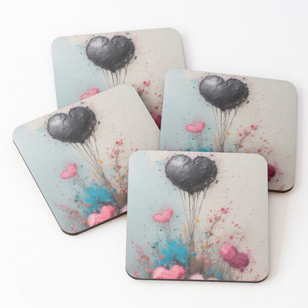 Item preview, Black heart and pink balloon love designed and sold by Mianku | Für das Leben.
