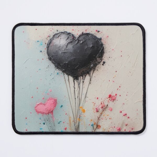 Item preview, Black heart and pink balloon love designed and sold by Mianku | Für das Leben.