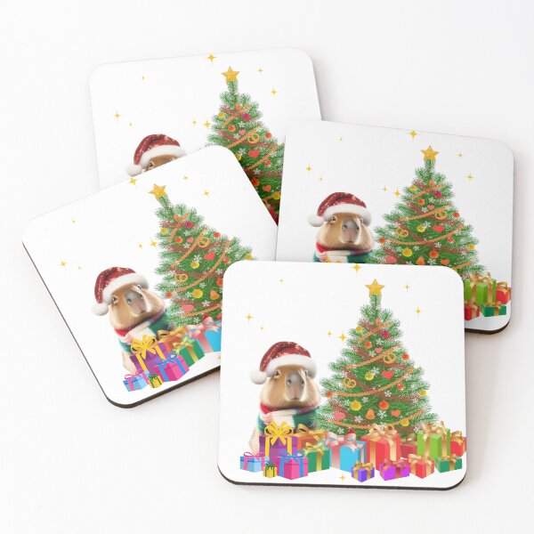 Artikelvorschau, Zauberhaftes Weihnachts-Capybara mit goldenem Baum entworfen und verkauft von DuMaxArt.