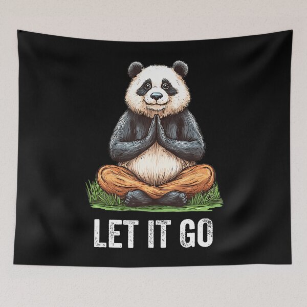 Item preview, Let It Go Panda Doing Yoga Meditation Zen designed and sold by TerryAnnie.