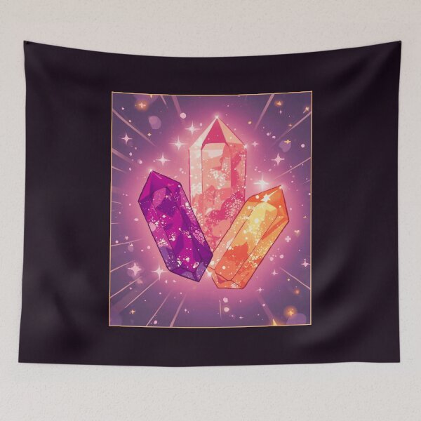 Item preview, Mystical Pop Cartoon Crystals ver 3 – Amethyst, Rose Quartz & Citrine Aura Design designed and sold by CosmicNook1.