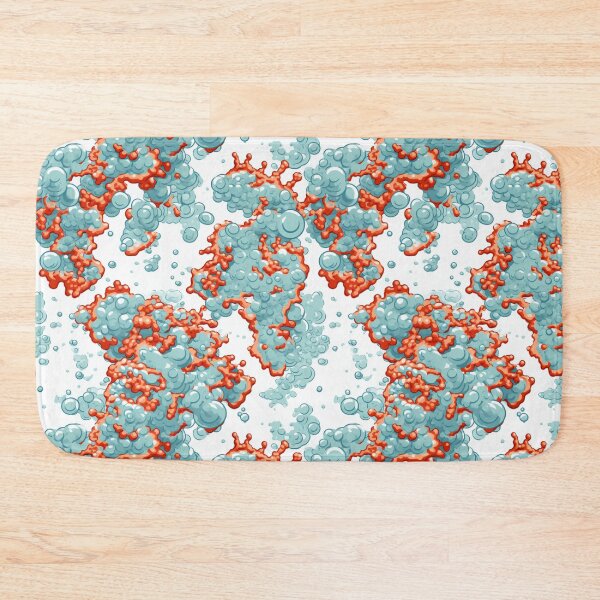 Item preview, Hokusai-style microbubbles – in turquoise and red designed and sold by slinsart.