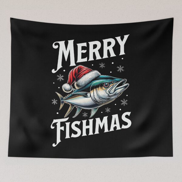 Item preview, Merry Fishmas Christmas Fishing Angler Fishermen Christmas designed and sold by JuneLisa1.