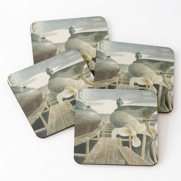 Item preview, Submarines in Dry Dock by Eric Ravillious designed and sold by tomorrowsart.