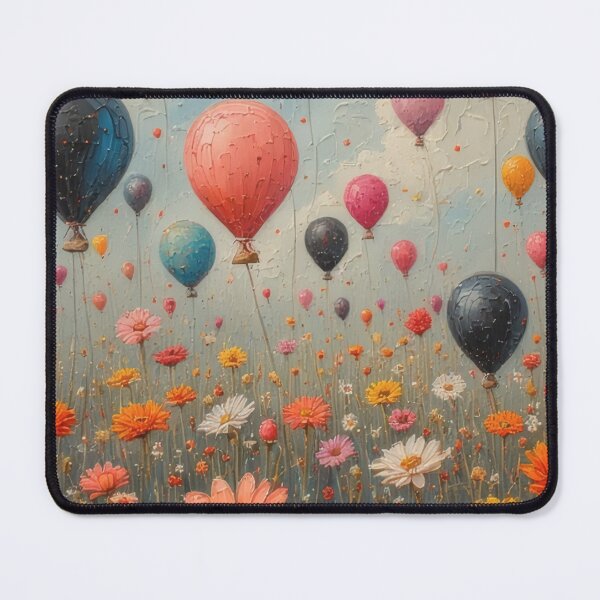 Item preview, A meadow of flowers with colorful balloons in the sky designed and sold by Mianku | Für das Leben.