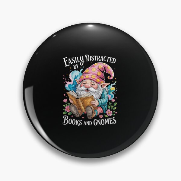 Item preview, Easily Distracted By Books And Gnomes Reading Gnome designed and sold by RayhendersonArt.