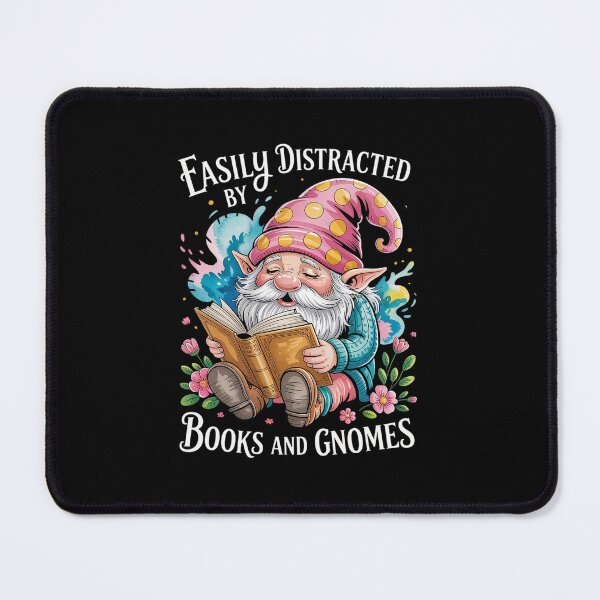 Item preview, Easily Distracted By Books And Gnomes Reading Gnome designed and sold by RayhendersonArt.